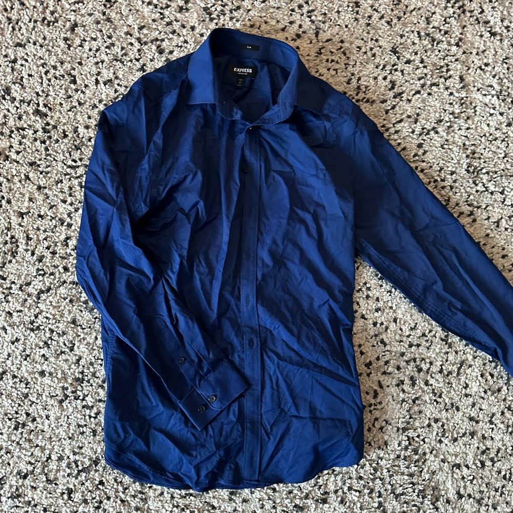 Slim Men’s Blue Dress Shirt